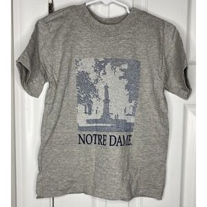 NCAA Youth Vintage Notre Dame Graphic T‎ Shirt Grey Size S 6-8 New